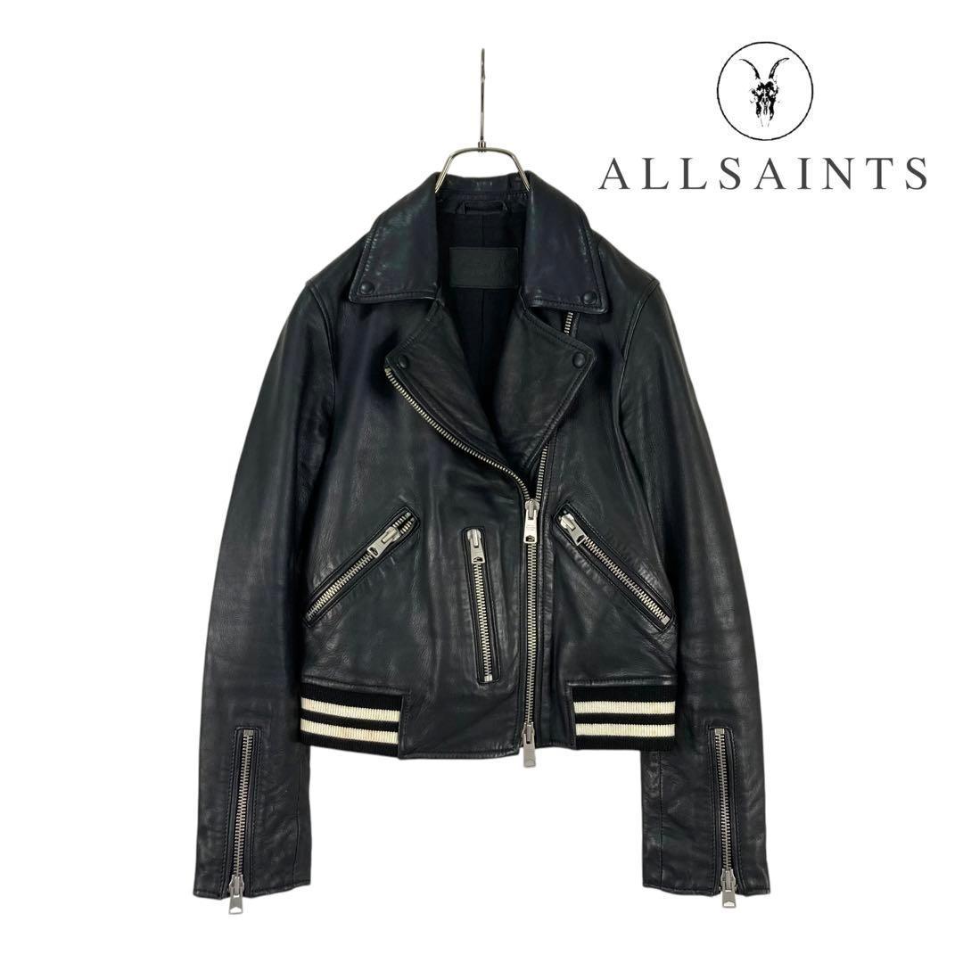12T445☆ALLSAINTS 羊革 ダブル ライダース ジャケット アウター