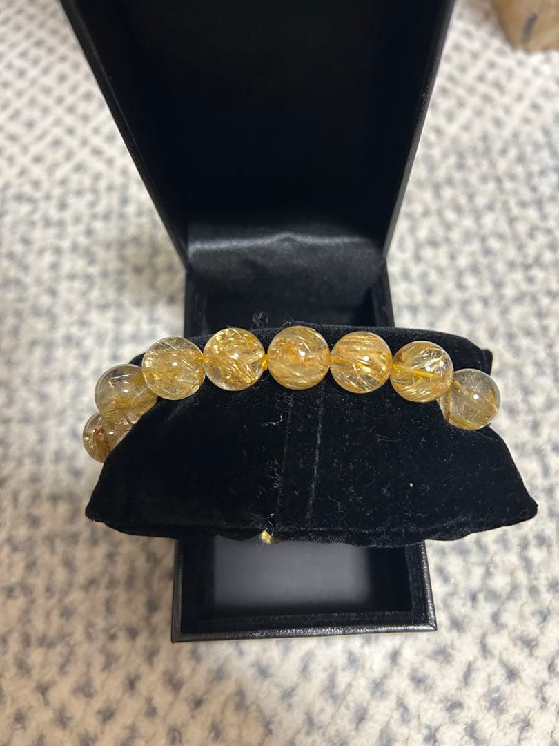 金運アップ！ゴールデンタイチンルチルクォーツブレスレット14mm