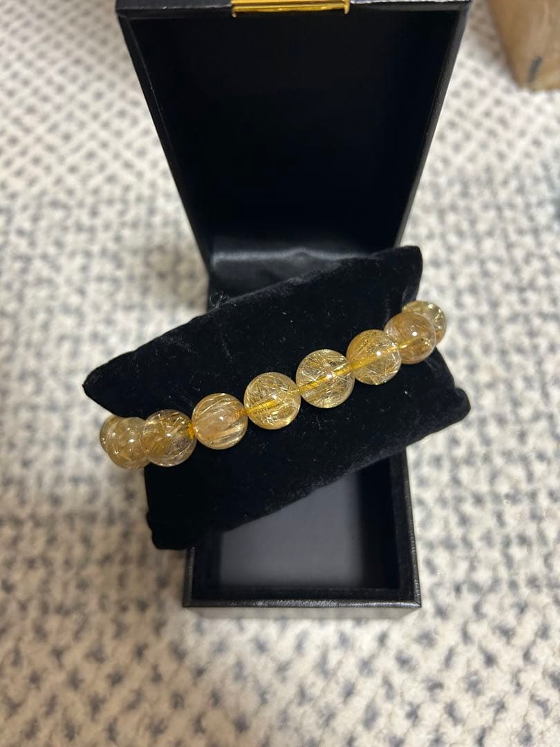 金運アップ！ゴールデンタイチンルチルクォーツブレスレット14mm