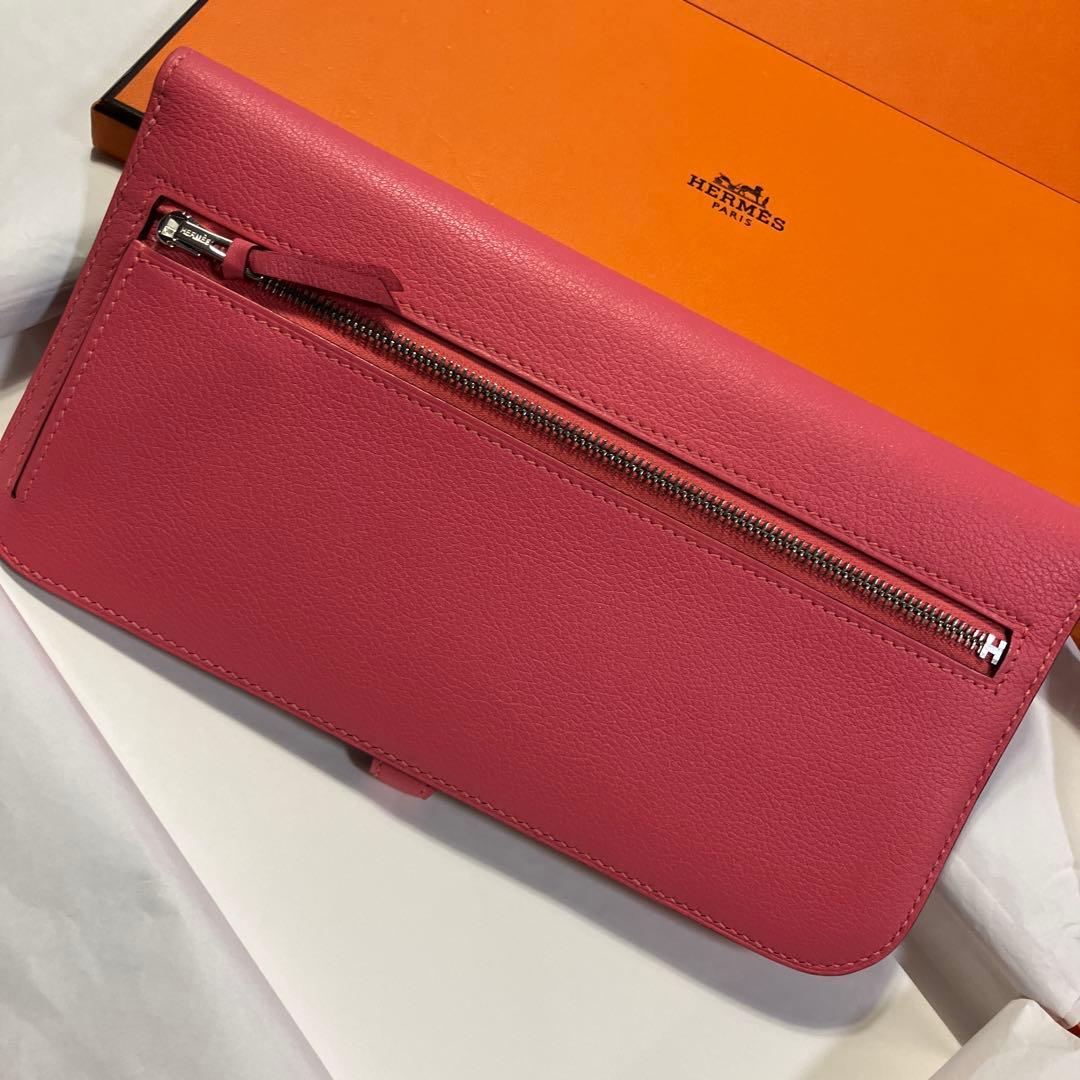 エルメス　ドゴンロング　長財布　ローズアザレア