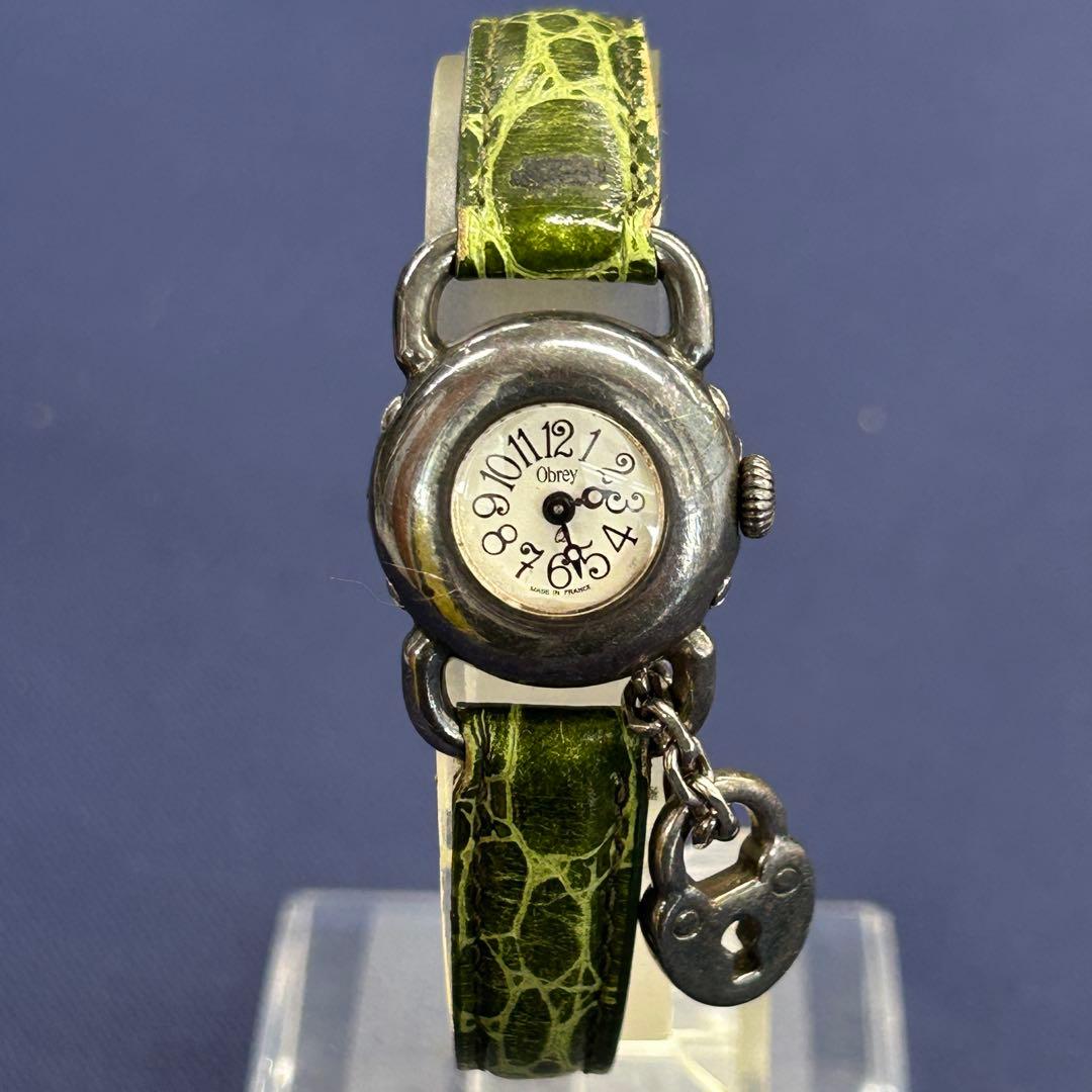 ア*き様 稼動 新品電池 Obrey Paris silver シルバー 銀無垢
