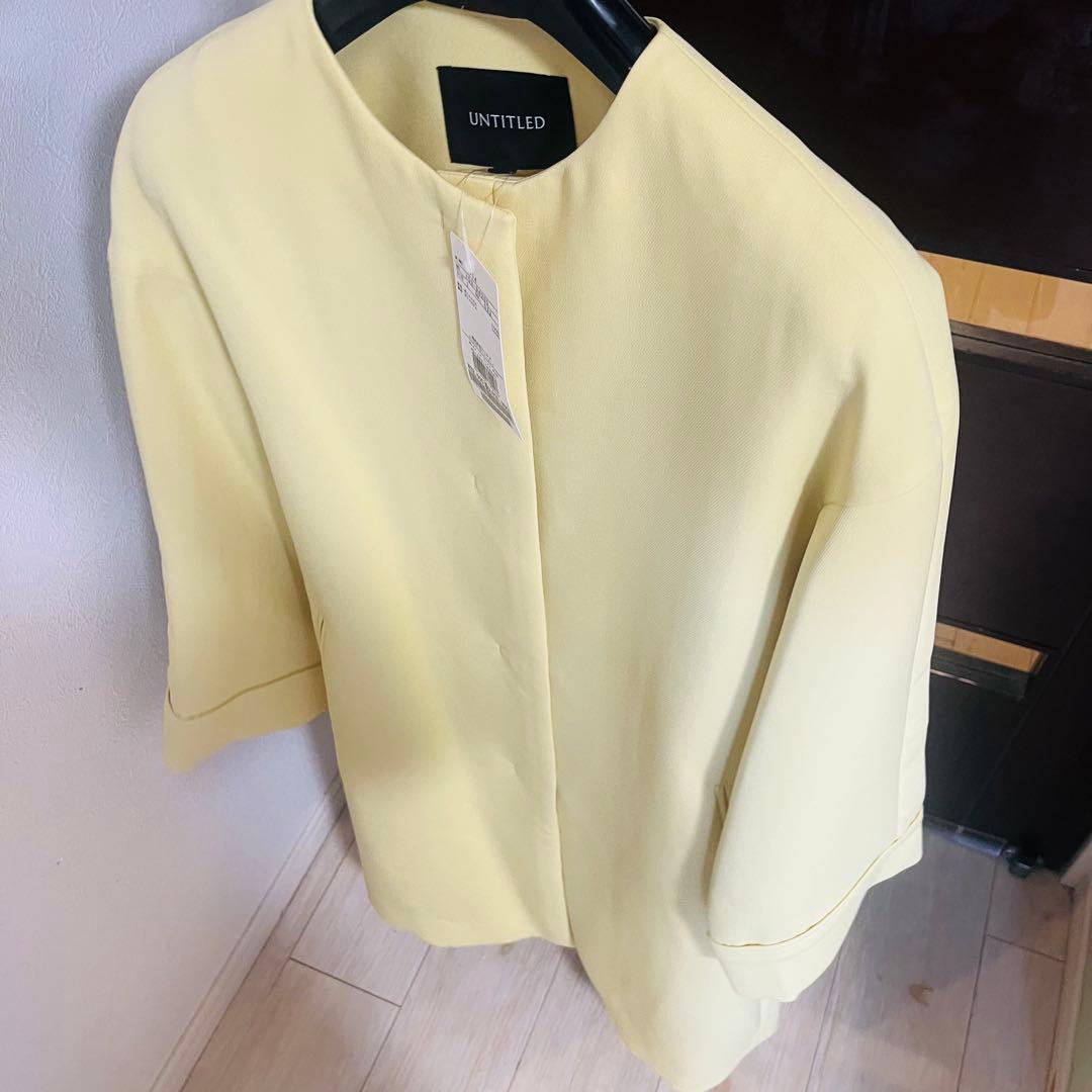 新品☆UNTITLEDドライエアクロスノーカラーコート/アナイ、セオリー、23区