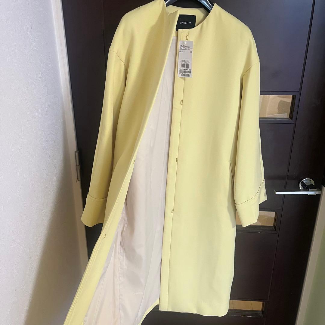新品☆UNTITLEDドライエアクロスノーカラーコート/アナイ、セオリー、23区