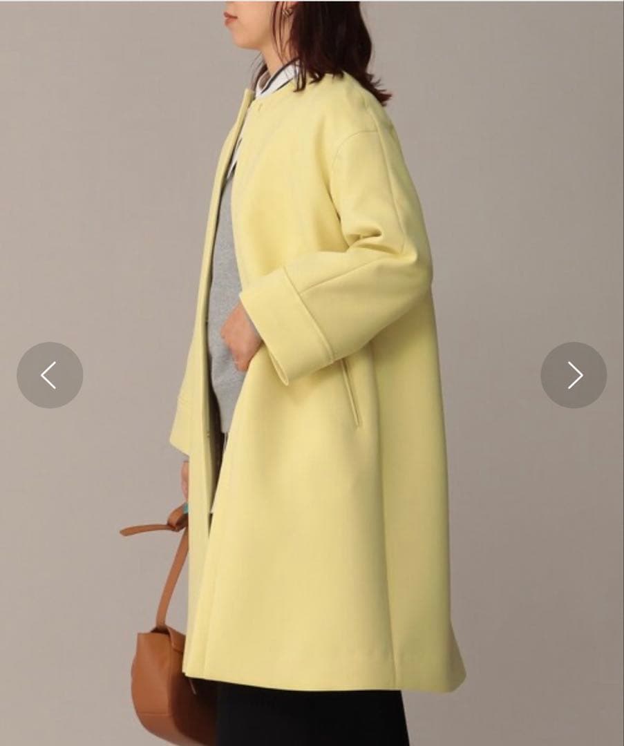 新品☆UNTITLEDドライエアクロスノーカラーコート/アナイ、セオリー、23区