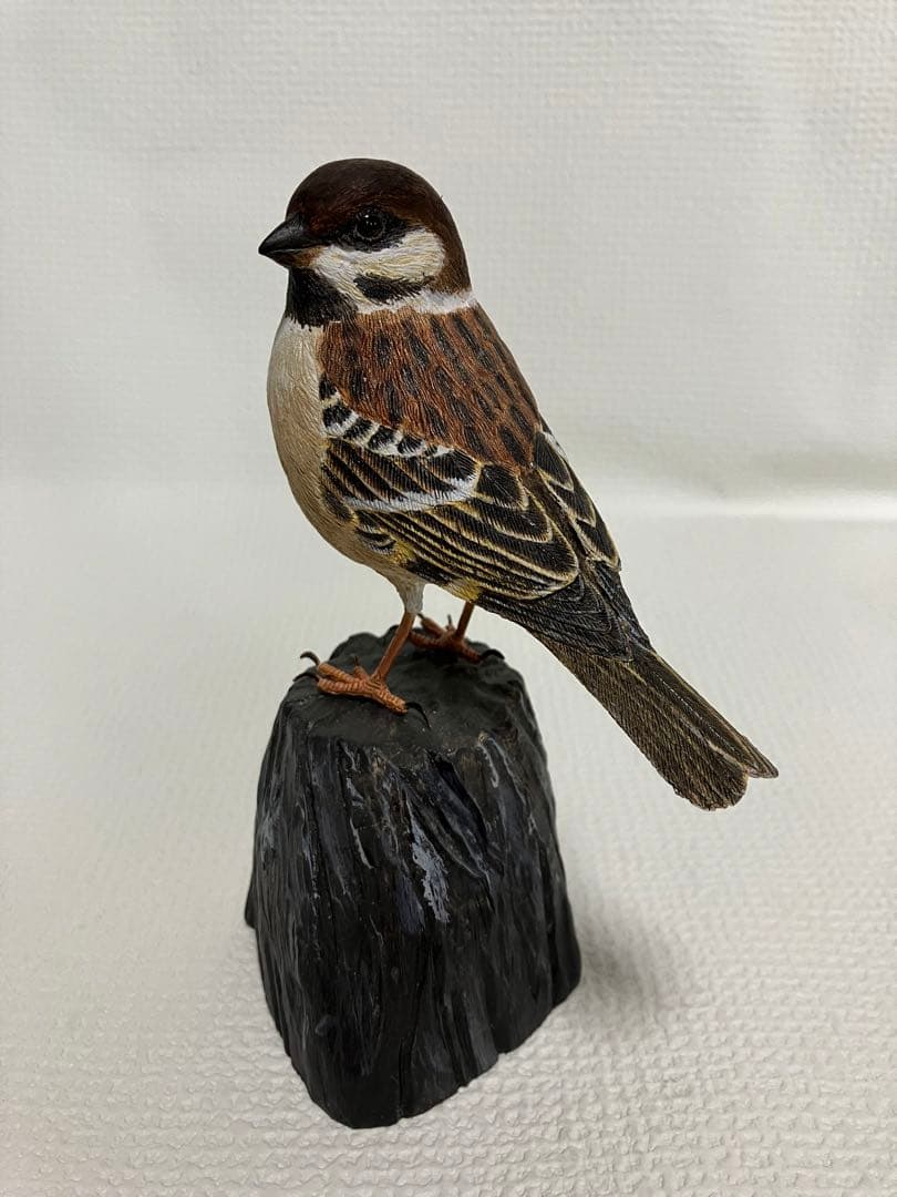 バードカービング(スズメ)