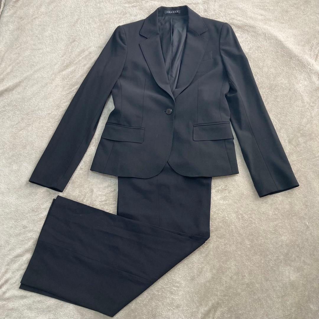 theory パンツスーツ　セットアップ　黒　ブラック　XL 大きいサイズ