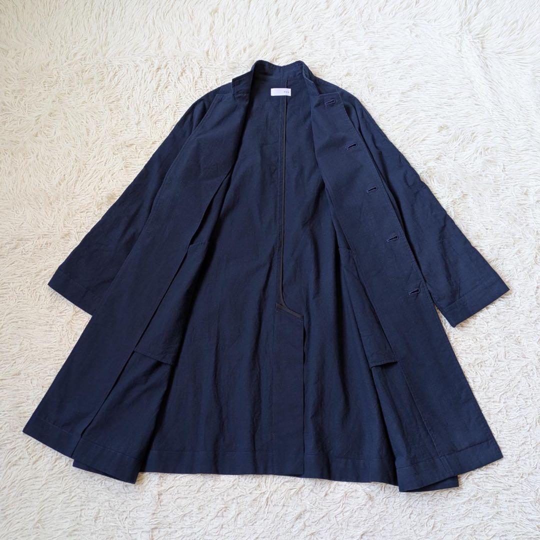 HUIS./遠州織物　306 やわらかシーチングコットンアトリエコート　Free