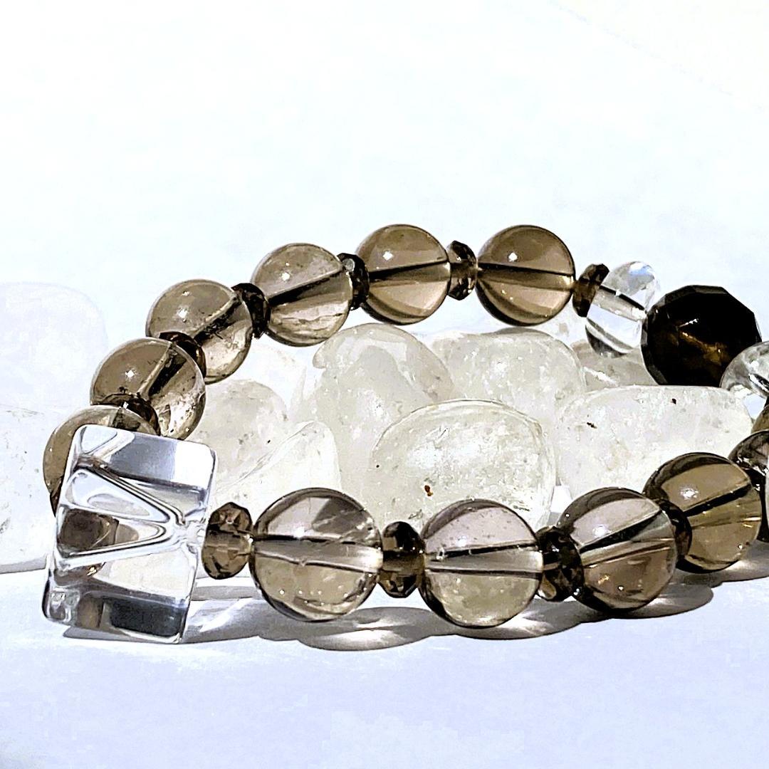 【ほのかにグラデ】スモーキークォーツ 水晶 天然石ブレスレット