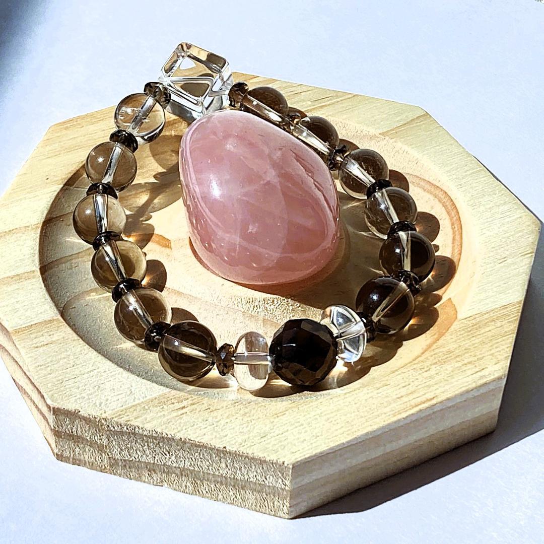 【ほのかにグラデ】スモーキークォーツ 水晶 天然石ブレスレット