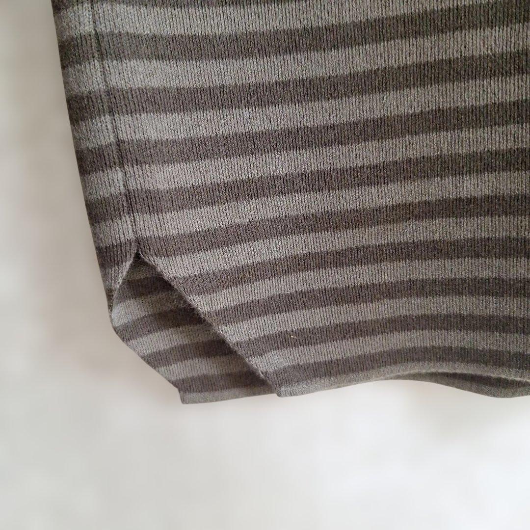 SUNSPEL BATONER トップス長袖　オリーブサイズ3(L)　ボーダー