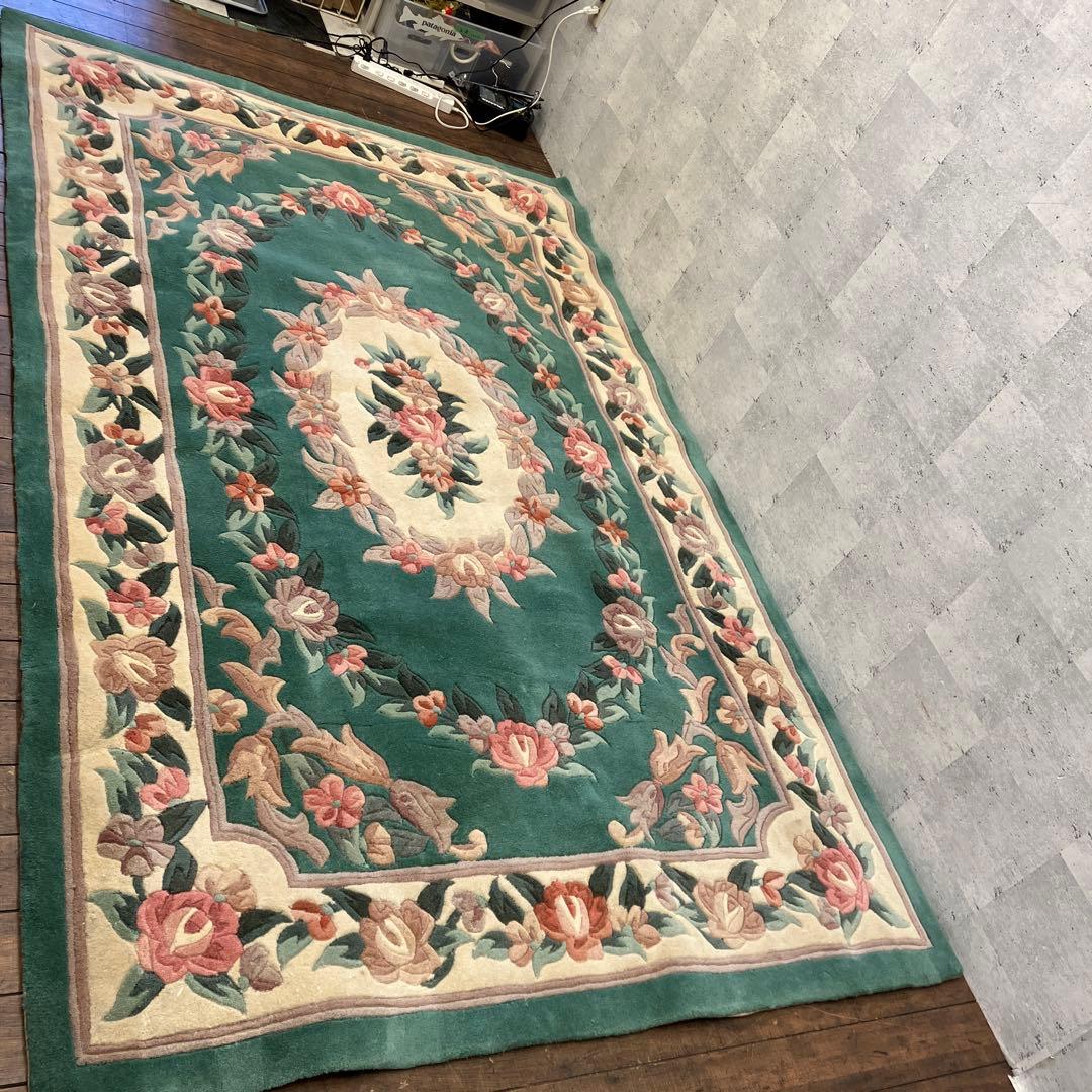 中国段通 花柄 カーペット織物 絨毯 じゅうたん ラグ マット 敷物 インテリア