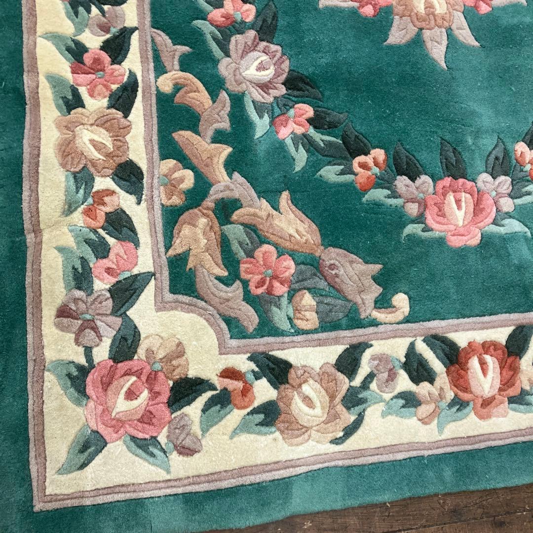 中国段通 花柄 カーペット織物 絨毯 じゅうたん ラグ マット 敷物 インテリア