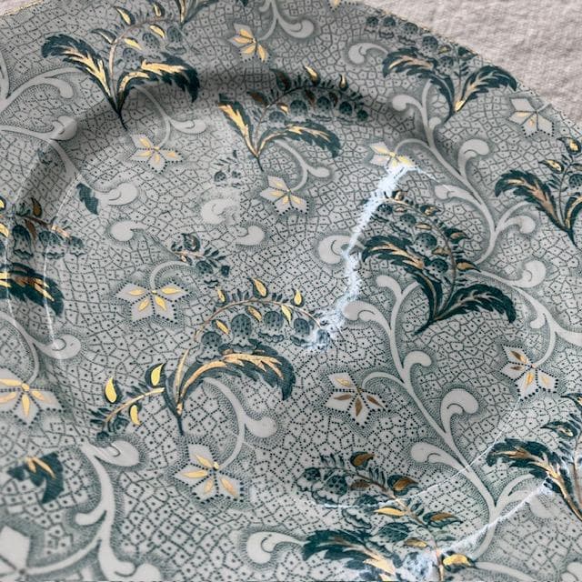 希少美品◆クレイユモントロー鈴蘭プレート金彩＃サルグミンヌジアンショワジールロワ