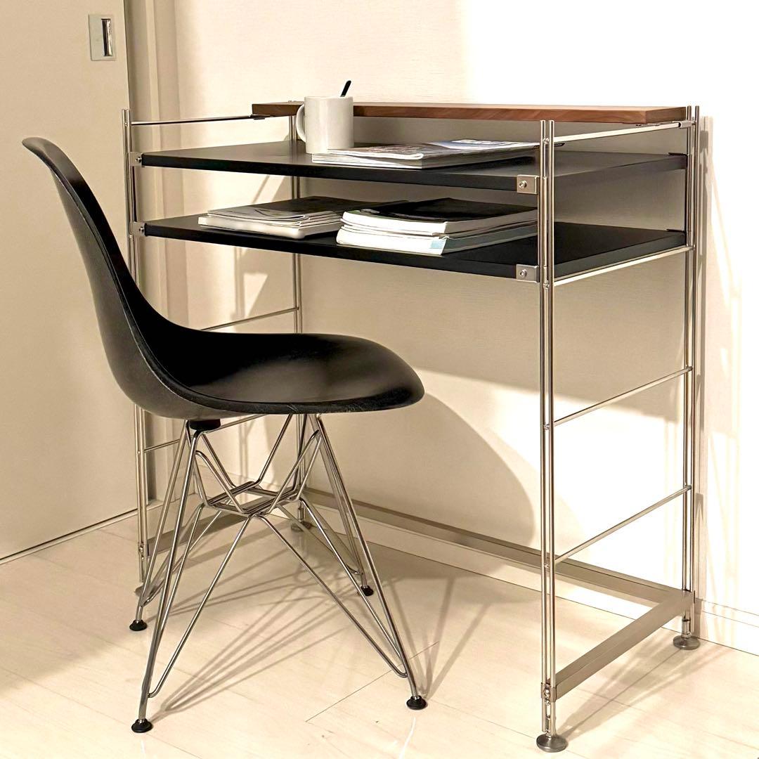 s*b様 無印良品ステンレスユニットシェルフ84cm★ダークグレー×ウォールナッ