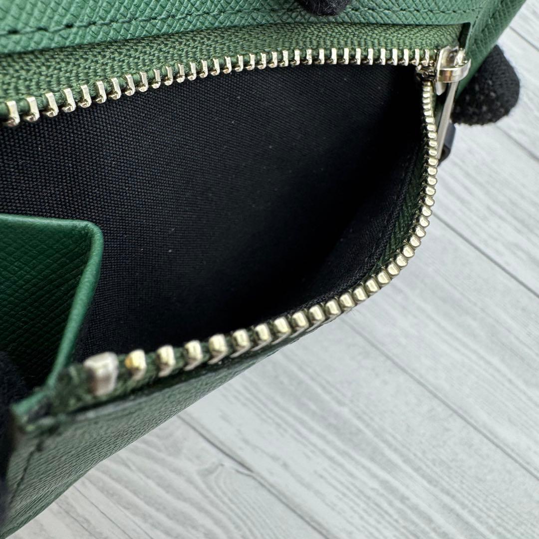 【極美品】Paul Smith マネークリップ　小銭入れ　レザー　グリーン