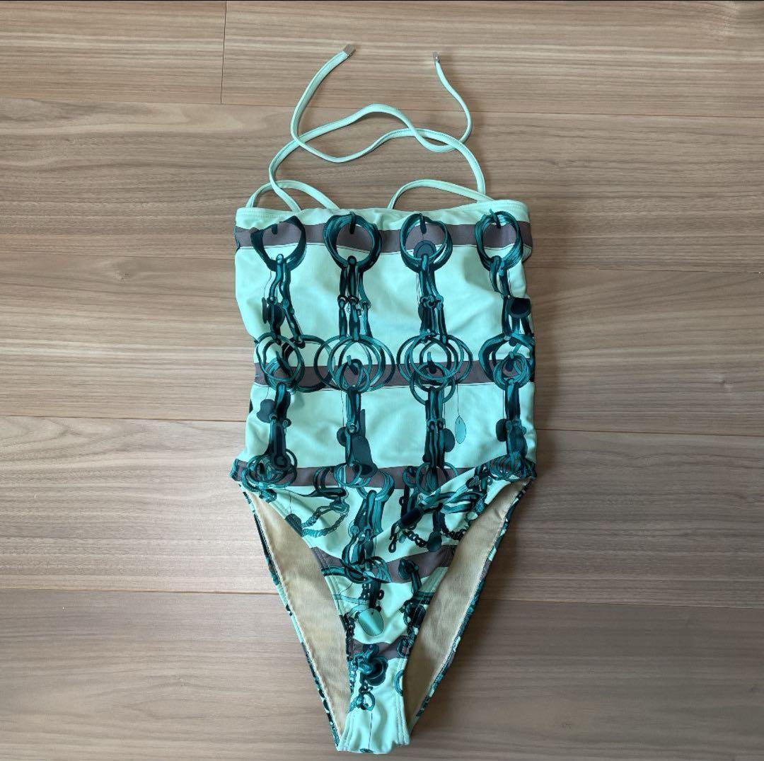 HERMES ワンピース水着 36 ミントグリーン