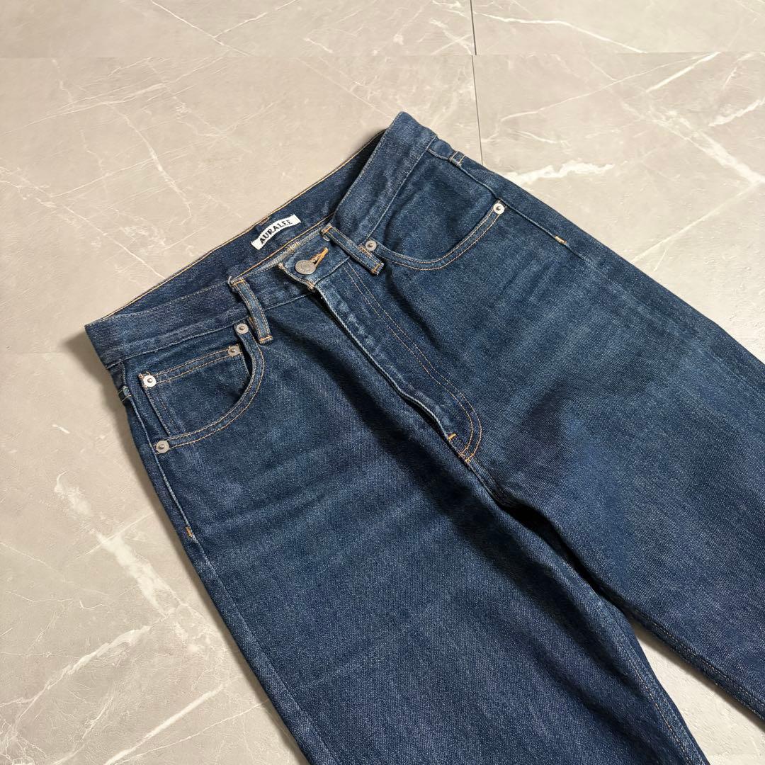 【美品】オーラリー ハードツイスト デニム 5 ポケットパンツ 25 Sサイズ