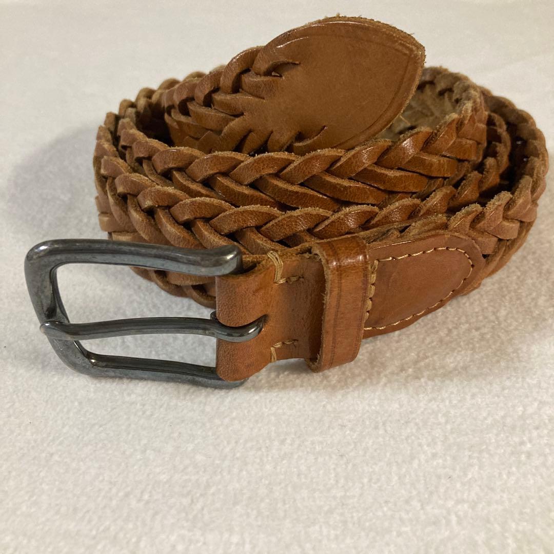 希少40 大きいサイズ ホワイトハウスコックス メッシュベルト ライトブラウン