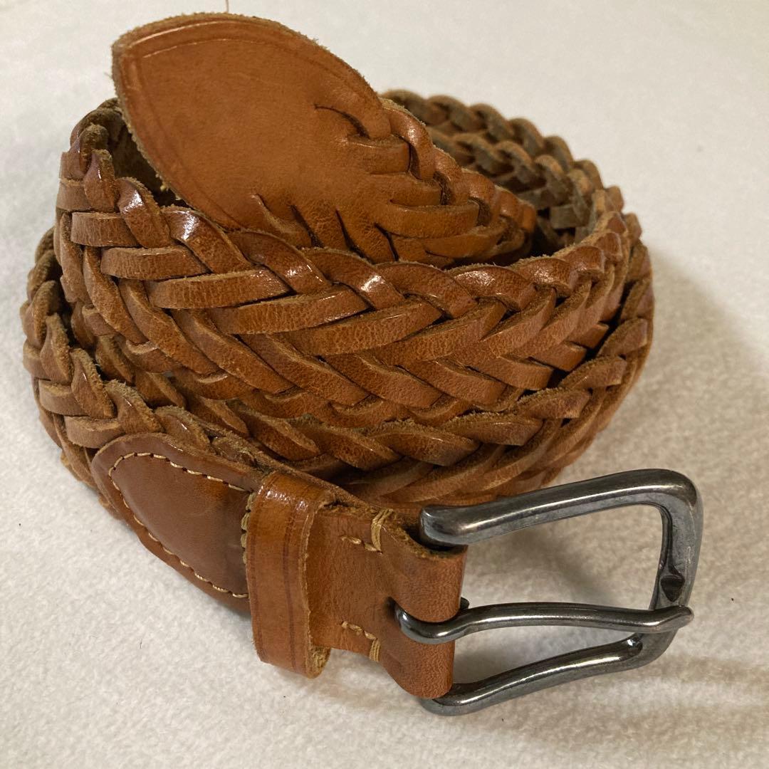 希少40 大きいサイズ ホワイトハウスコックス メッシュベルト ライトブラウン