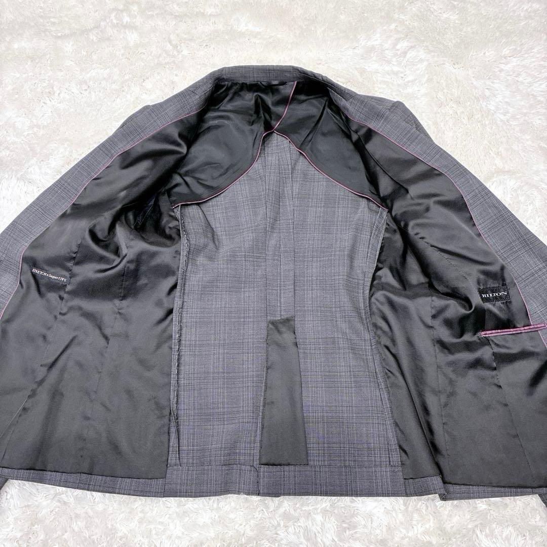 【美品】ヒルトン パンツスーツ 13号 大きいサイズ スーパー110'S