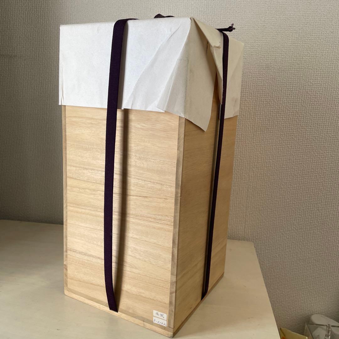 玻璃　テーブルランプ　ランプ白青　約30センチ　木箱付き　美品にみえる　送料込み