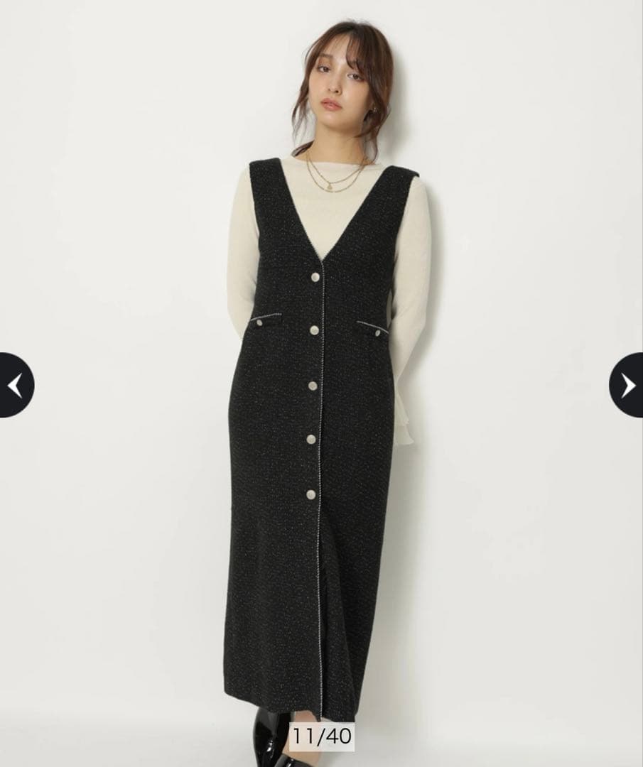 【美品】Rirandture ツイードＩラインジャンスカ