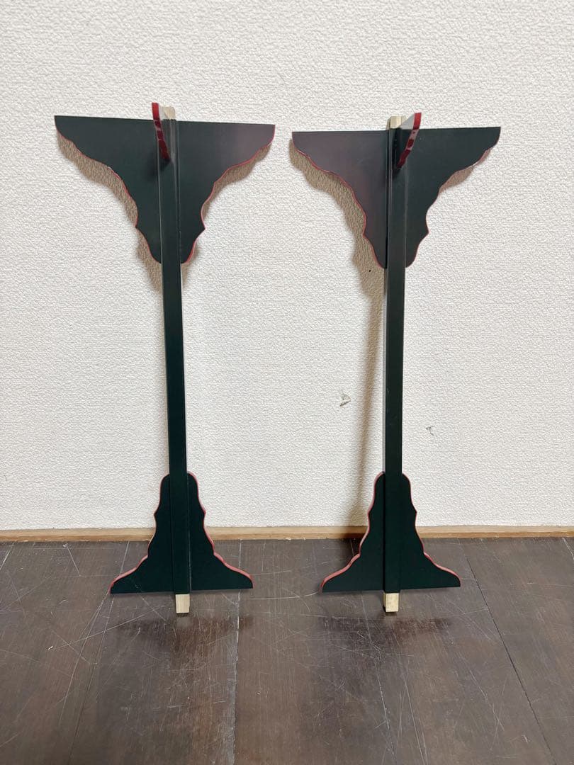 ほぼ未使用 茶道具 小林幸斎作 宗旦好写 青漆爪紅 及台子 組み立式 茶道 紙箱