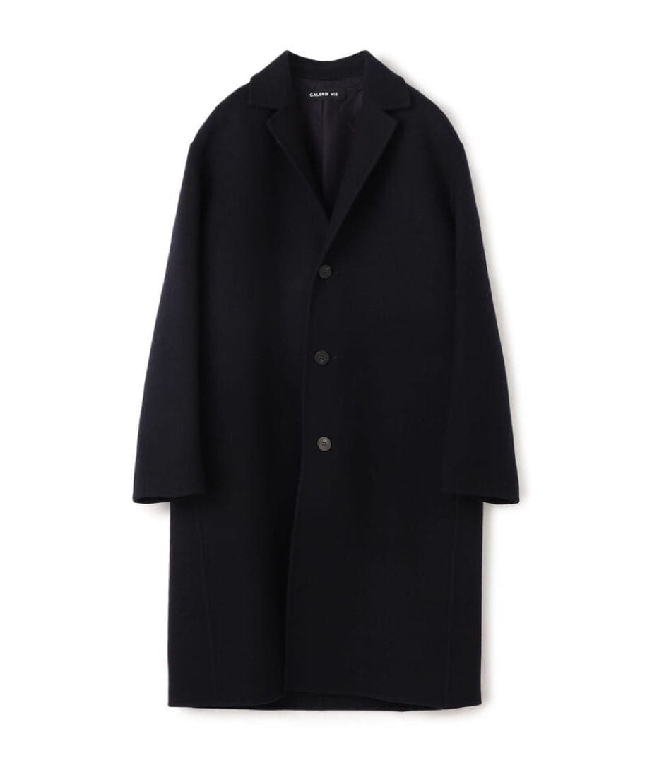 トゥモローランド　ギャルリーヴィー　メルトン　ネイビー　ウール　カシミヤ　コート