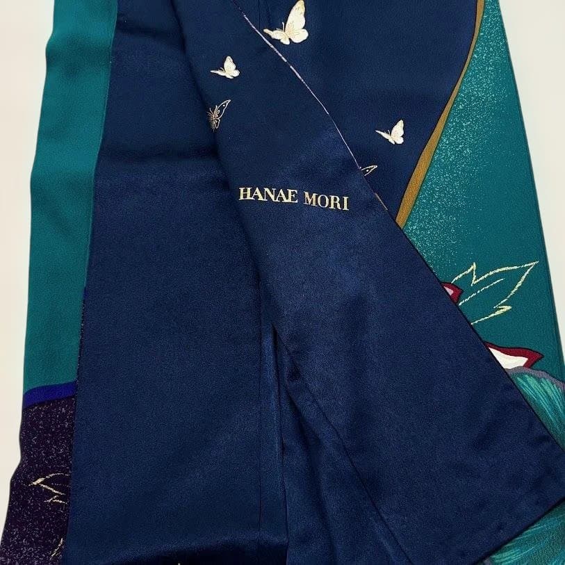 ゆりのはな　森英恵　HANAE MORI　本振袖　京友禅金彩加工　正絹　J703