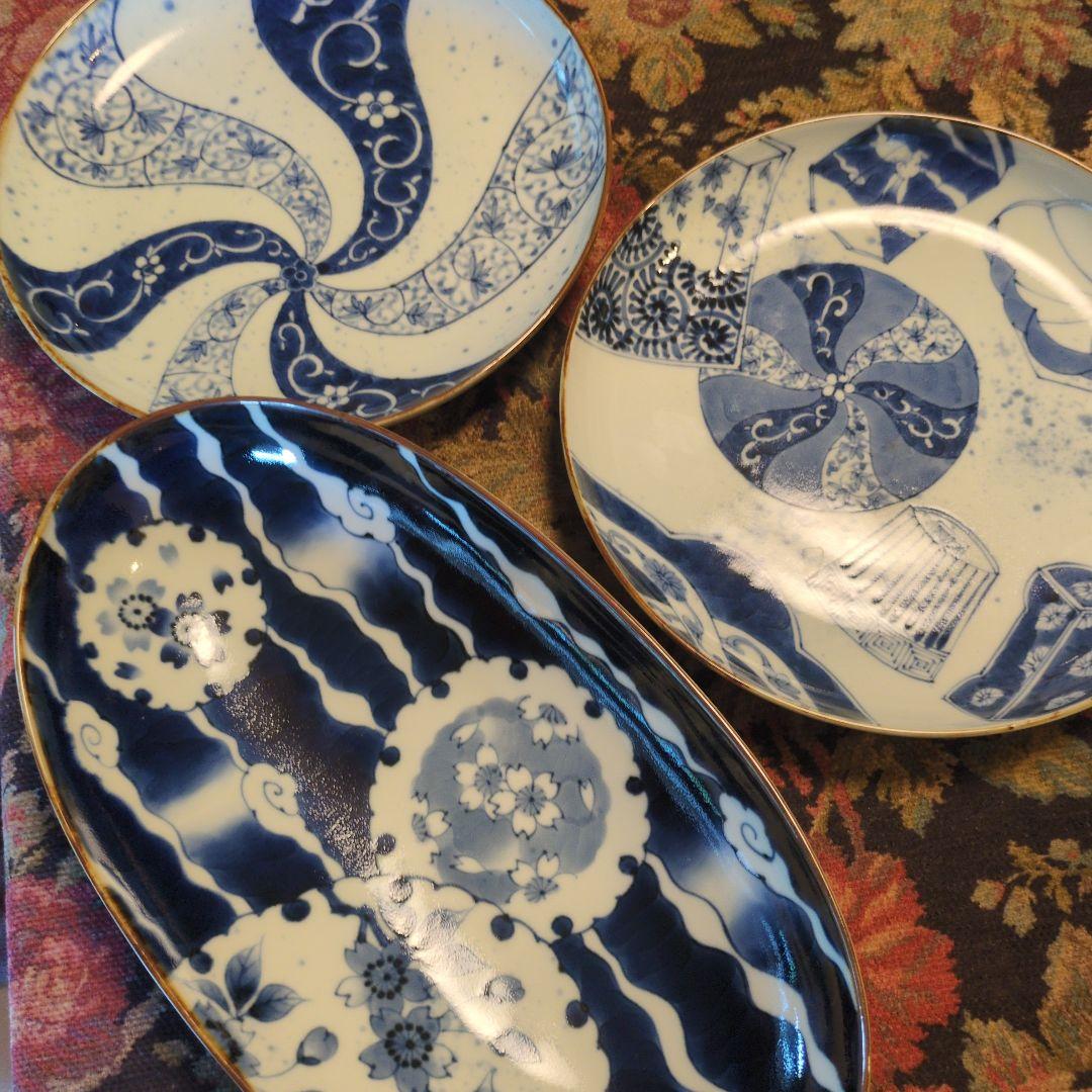 九谷焼 渦福 皿3枚