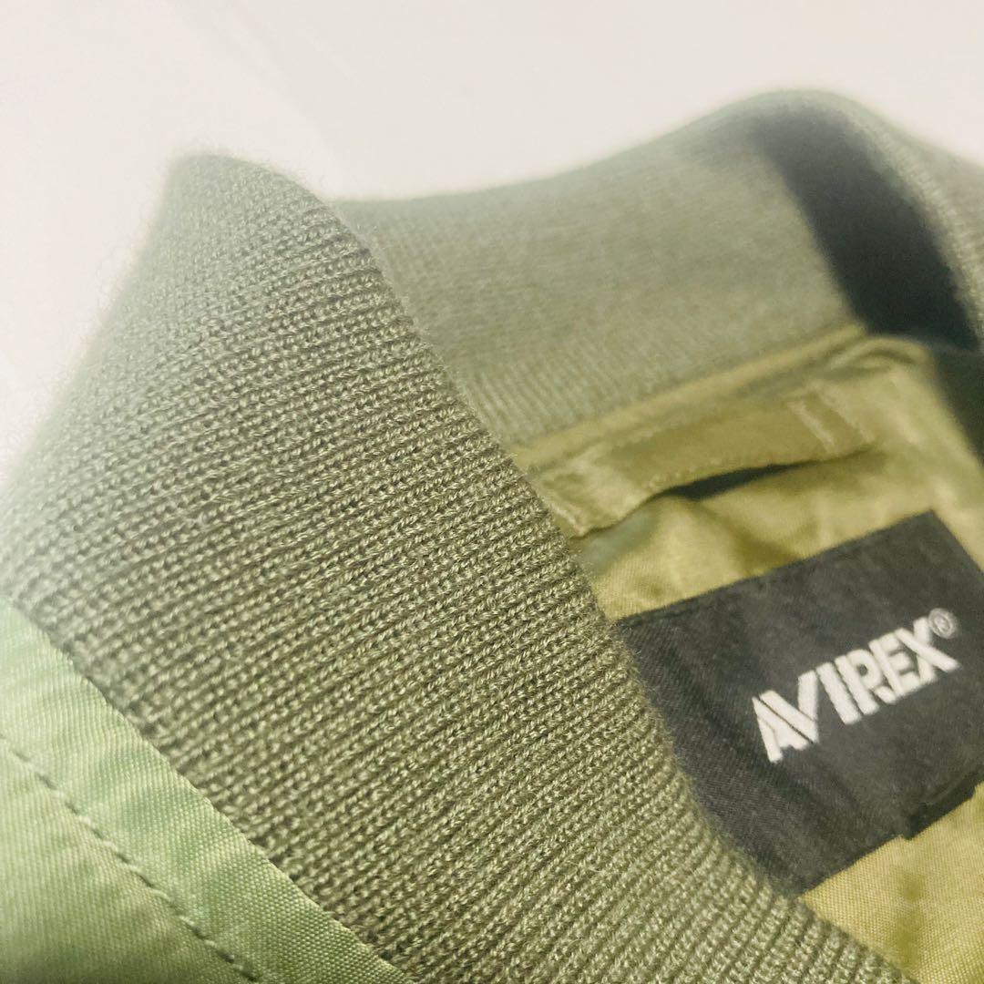 AVIREX MA-1 3L スカジャン ミリタリー 刺繍 ワッペン カーキ