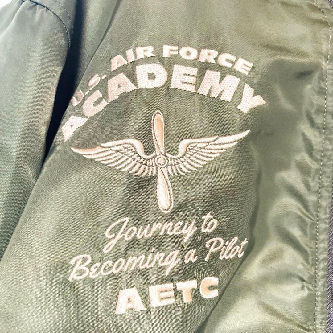 AVIREX MA-1 3L スカジャン ミリタリー 刺繍 ワッペン カーキ