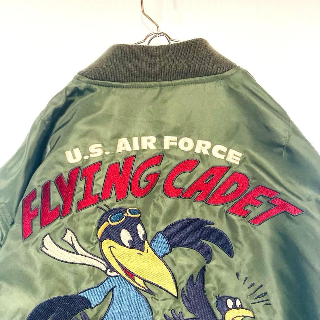 AVIREX MA-1 3L スカジャン ミリタリー 刺繍 ワッペン カーキ