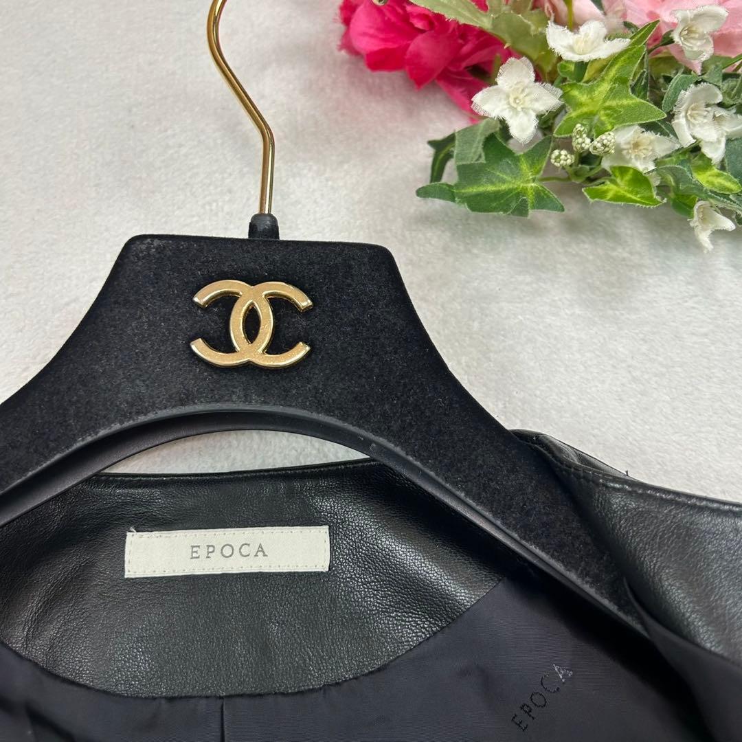 K99 美品 M エポカ ゴールド金具 レザージャケット ブラック レディース