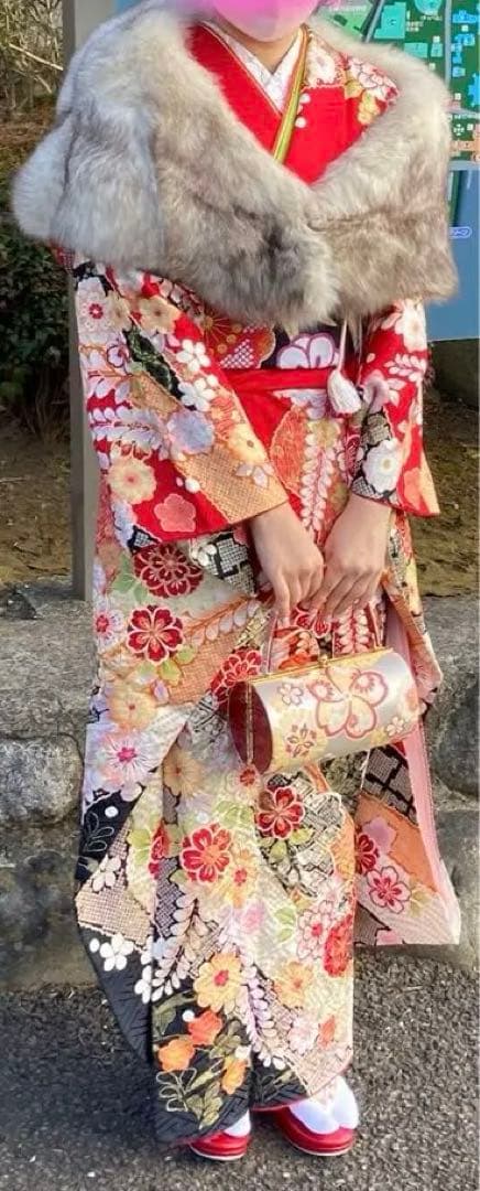 【専用】辻が花・正絹の振袖フルセット+袴フルセット(ブーツ除く