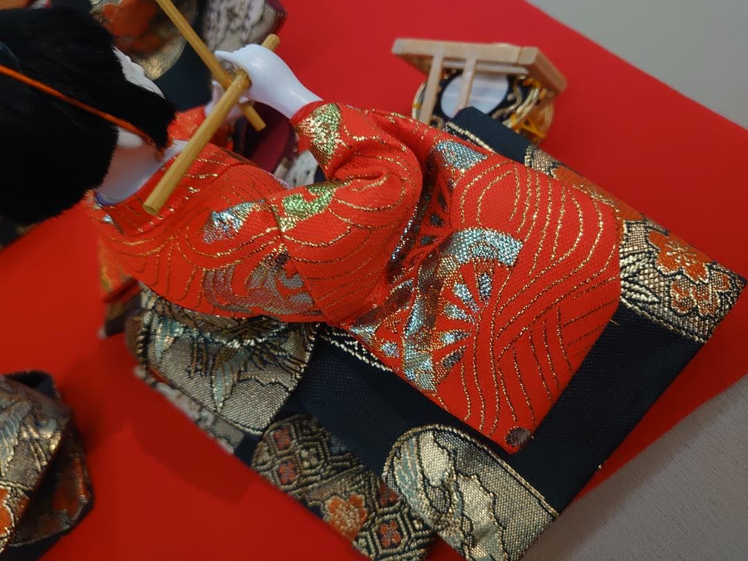 ●金襴衣装五人囃子●　ごにんばやし　おひなさま　新品