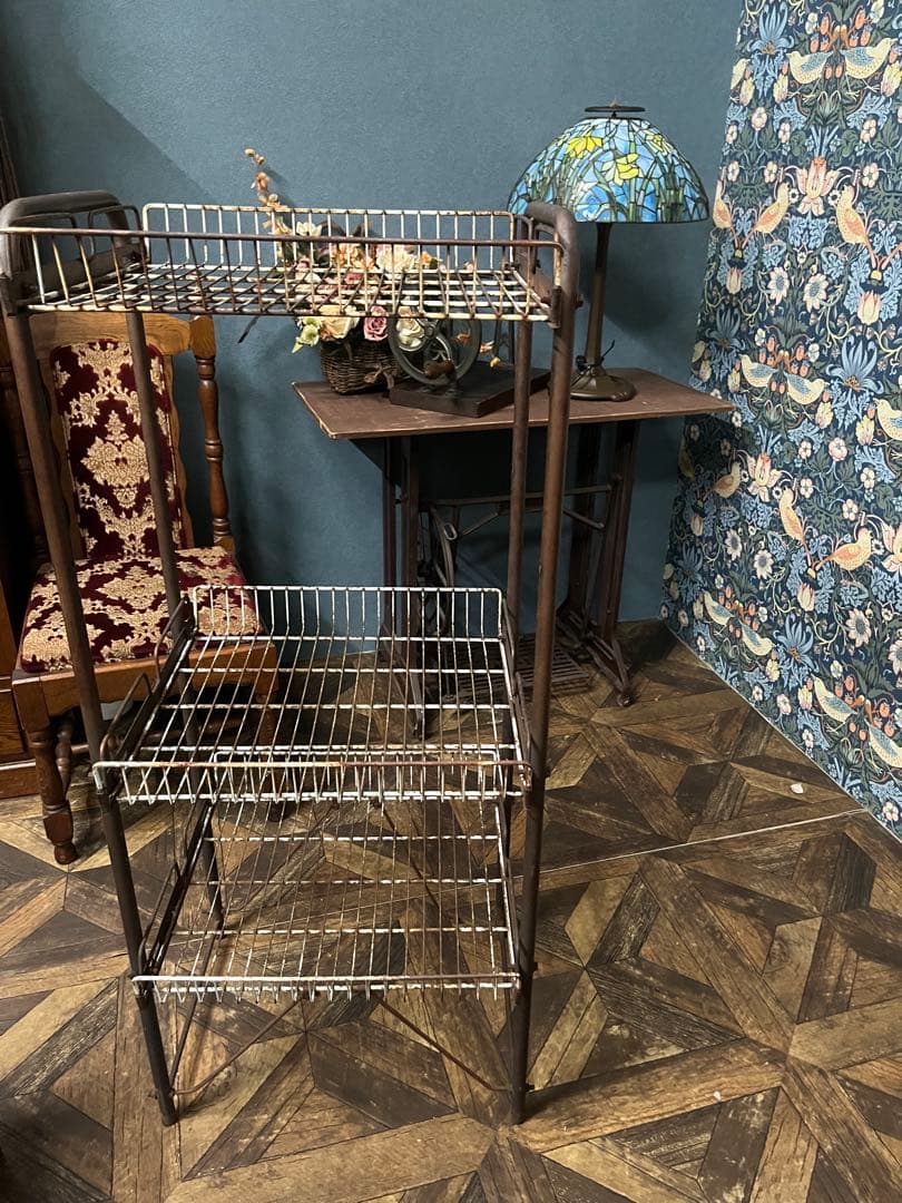 アイアン ワゴン インテリア ビンテージ 昭和レトロ 当時物 棚 ラック 什器