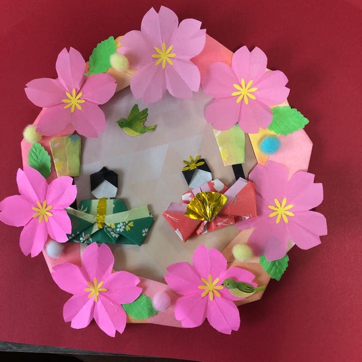 おひなさまリース　折り紙