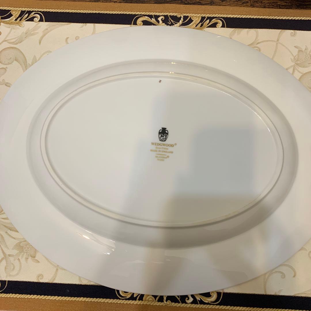 ウェッジウッド ユーランダー　パウダー　ターコイズ　36cmオーバルプレート