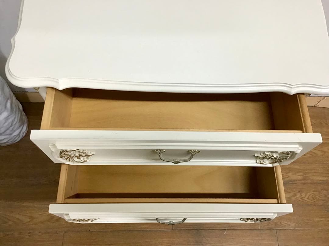 ブランチ☆管146☆イタリア製☆ロココ調☆姫系☆白家具☆4段チェスト