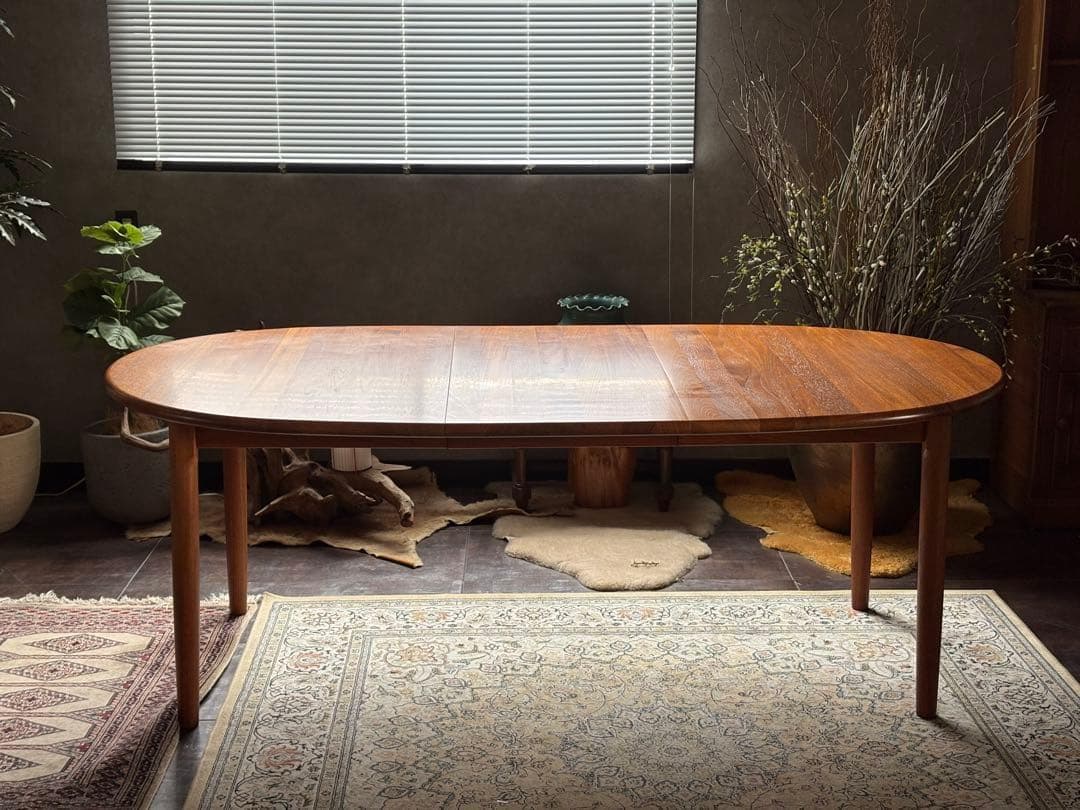 希少　北欧　エクステンションテーブル　伸長テーブル　チーク材　ビンテージ　IGZ