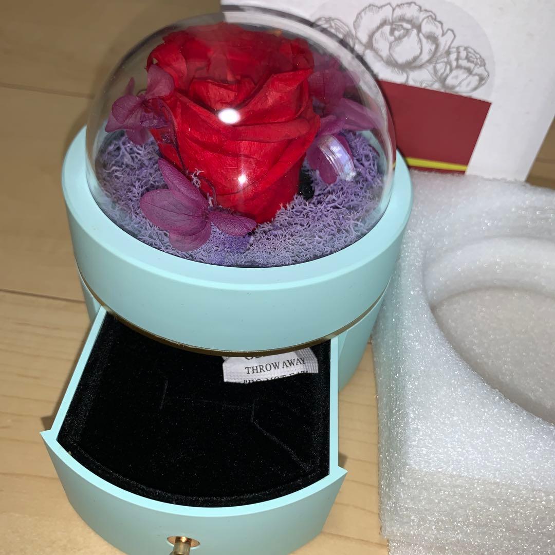 ブリザードフラワー ジュエリーボックス 指輪ケース ライトブルー