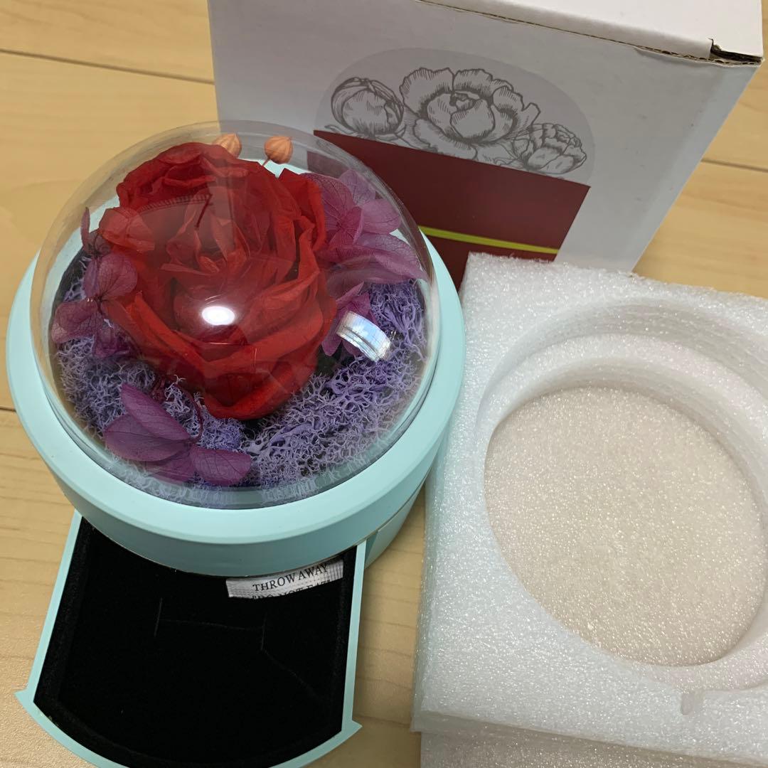 ブリザードフラワー ジュエリーボックス 指輪ケース ライトブルー