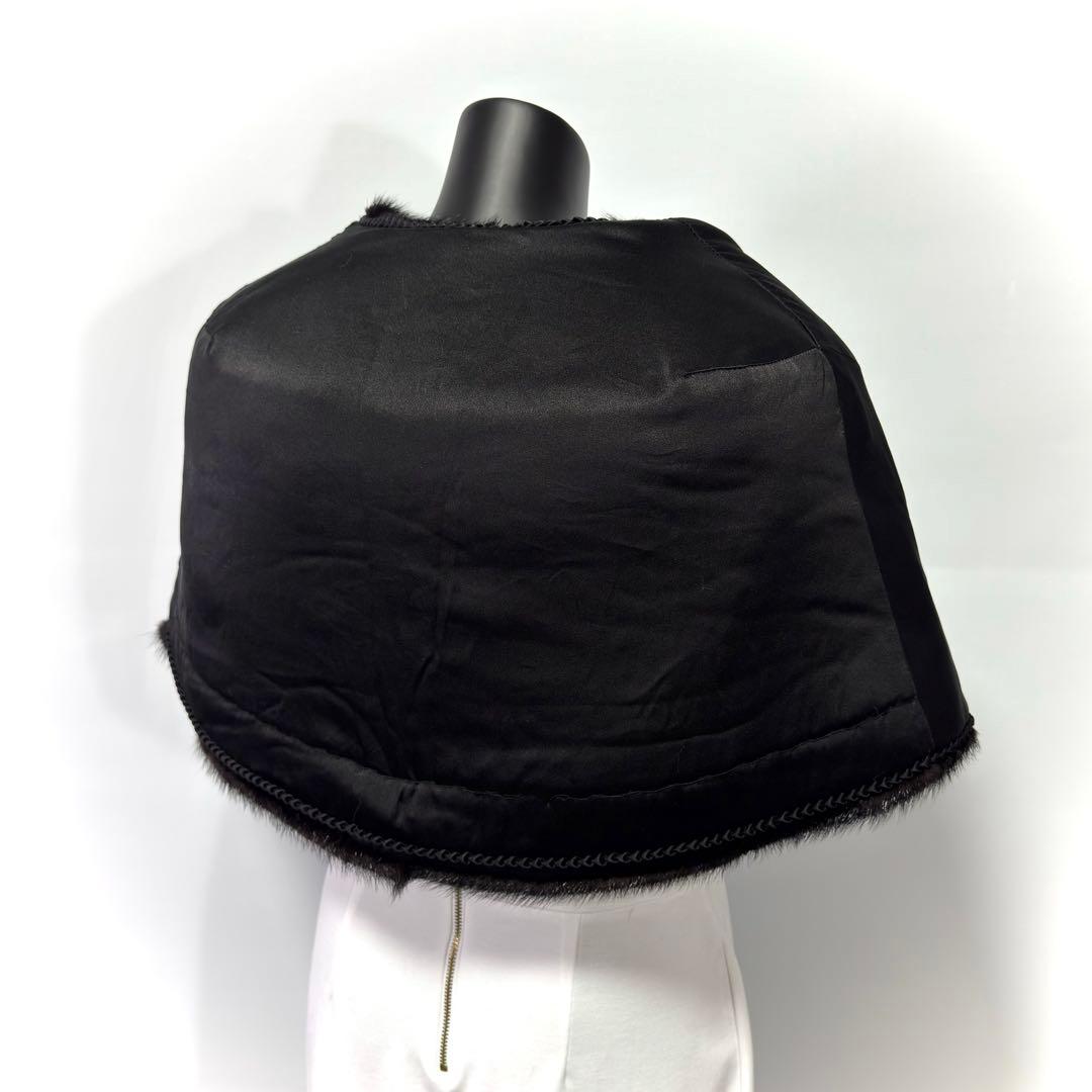 【高級】SAGA MINK サガミンク Black ショール ミンクテール 大判
