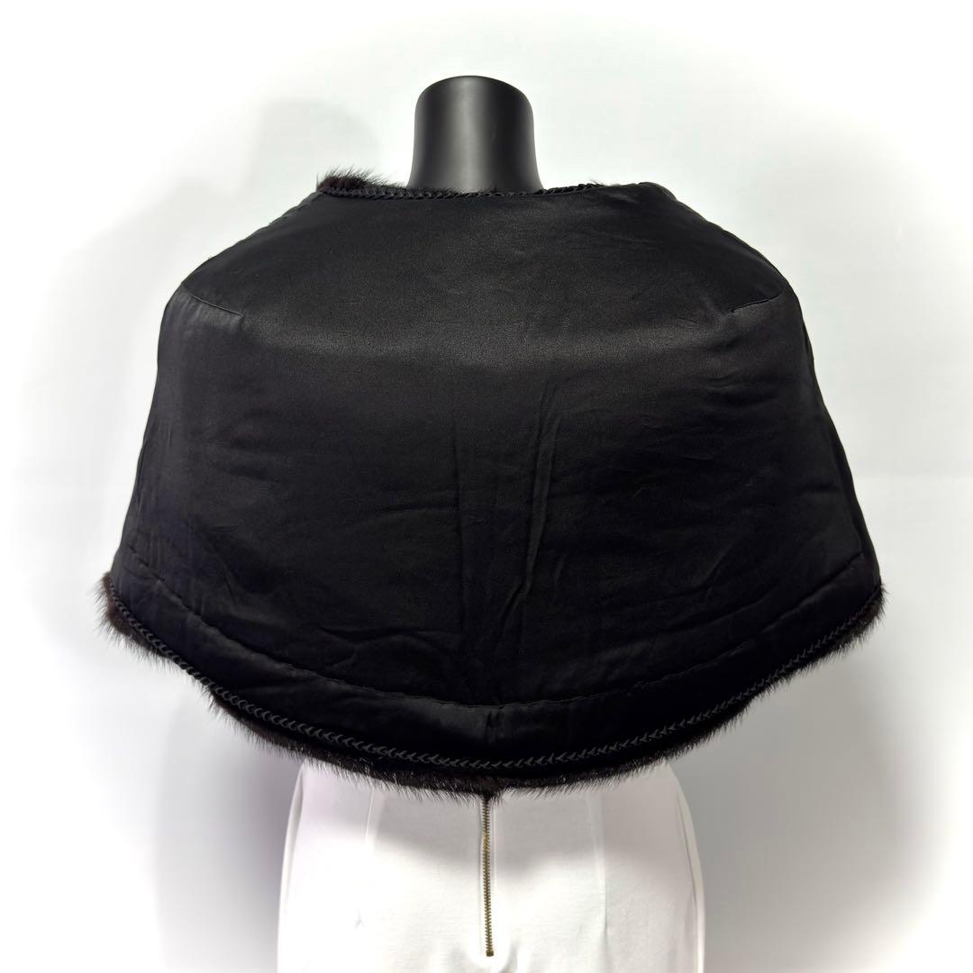 【高級】SAGA MINK サガミンク Black ショール ミンクテール 大判