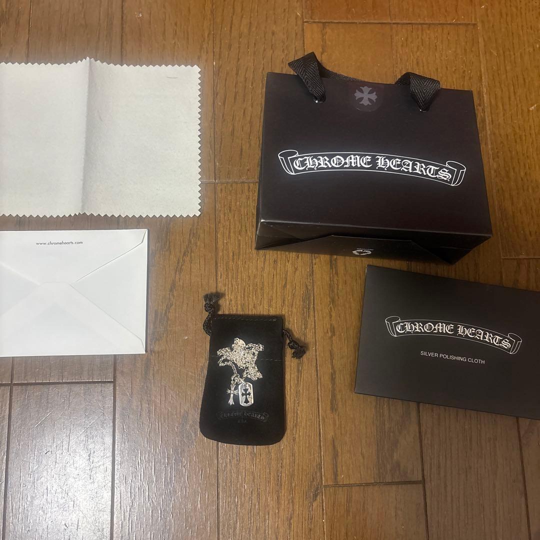 クロムハーツ ベビーファットクロスチャーム、ドッグタグタイニーカット、チェーン