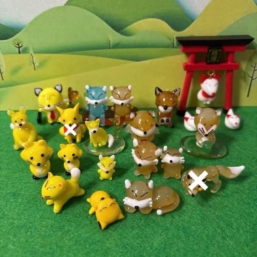 キツネ　ガラス細工　ミニチュア