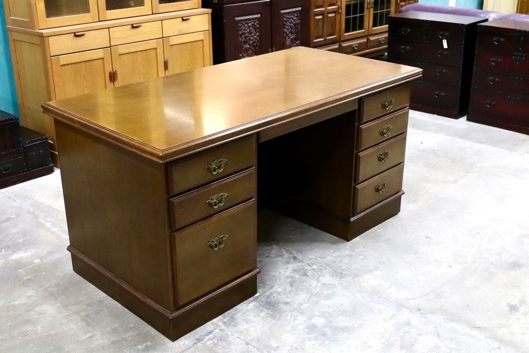 GMIK451○karimoku / カリモク コロニアル 両袖机 書斎机 学習