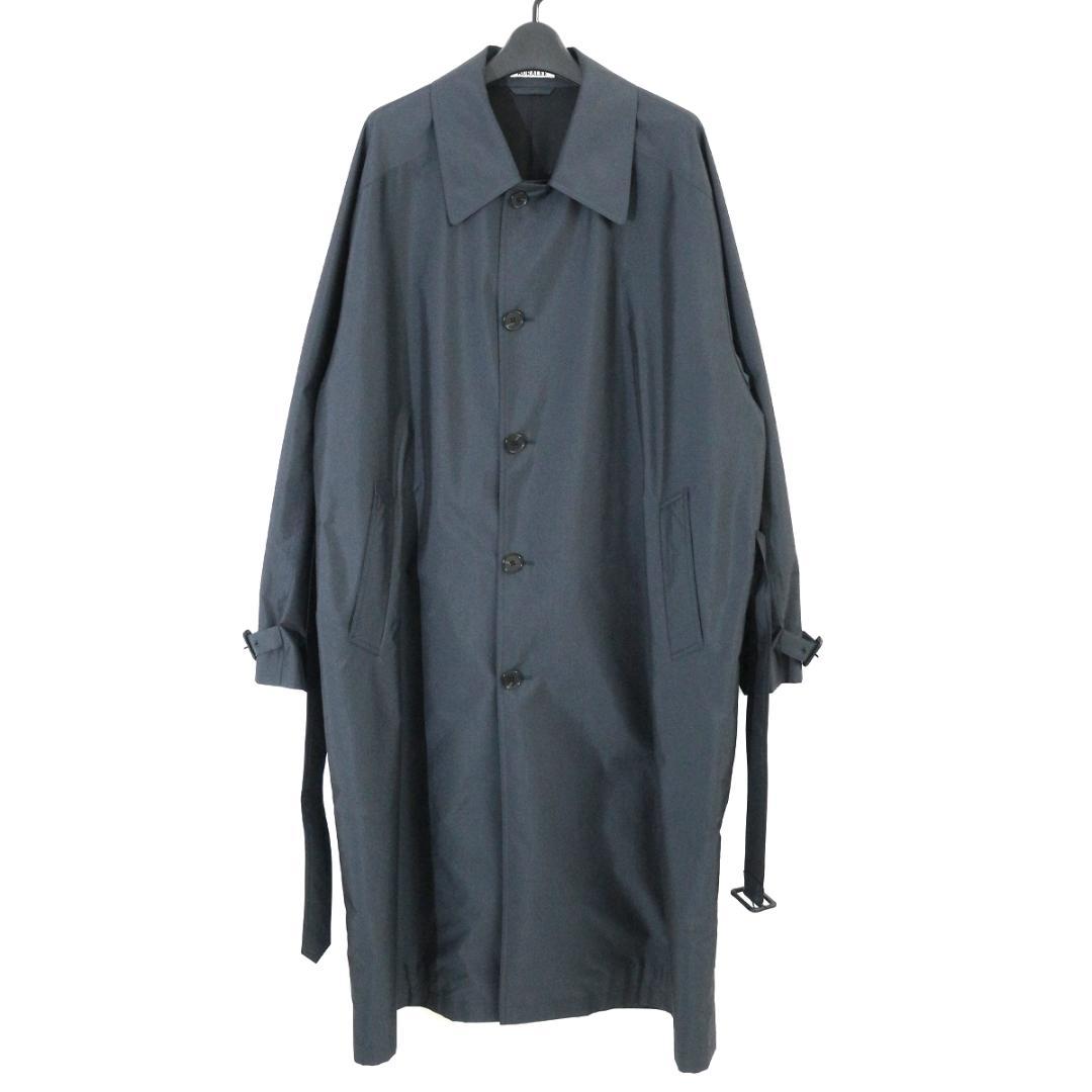 オーラリー 24SS ポリエステルウェザーシャンブレーステンカラーコート