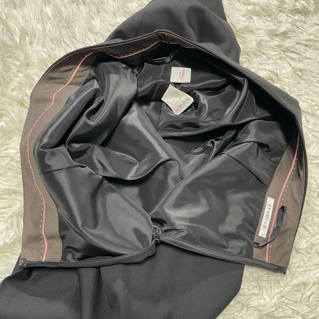 美品 エヌライン パンツスーツ 3点セット 大きいサイズ 17号 ブラック　黒